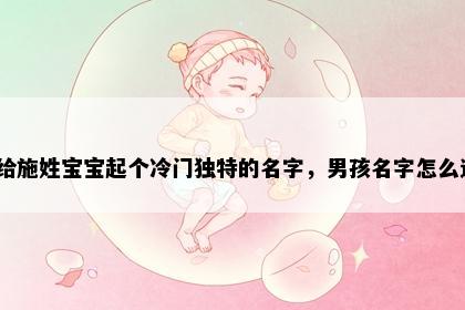 想给施姓宝宝起个冷门独特的名字，男孩名字怎么选？