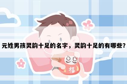 元姓男孩灵韵十足的名字,灵韵十足的有哪些?
