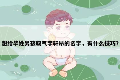 想给毕姓男孩取气宇轩昂的名字，有什么技巧？