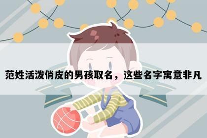 范姓活泼俏皮的男孩取名，这些名字寓意非凡