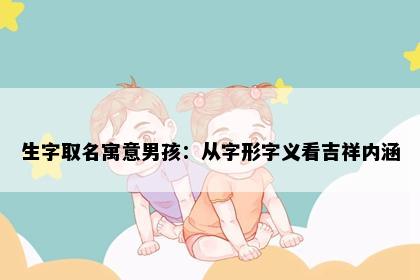 生字取名寓意男孩：从字形字义看吉祥内涵