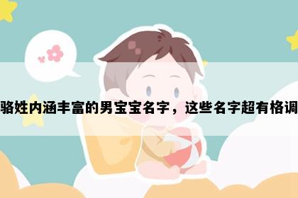 骆姓内涵丰富的男宝宝名字，这些名字超有格调