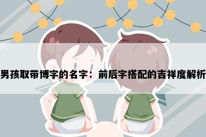 男孩取带博字的名字：前后字搭配的吉祥度解析