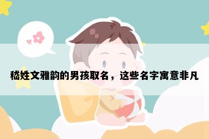 嵇姓文雅韵的男孩取名，这些名字寓意非凡
