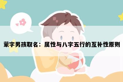 蒙字男孩取名：属性与八字五行的互补性原则