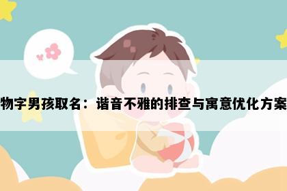 物字男孩取名：谐音不雅的排查与寓意优化方案