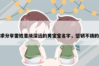 求分享雷姓意境深远的男宝宝名字，坚韧不拔的
