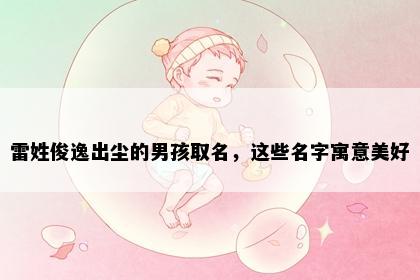雷姓俊逸出尘的男孩取名，这些名字寓意美好