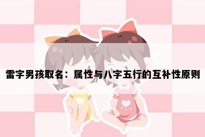 雷字男孩取名：属性与八字五行的互补性原则
