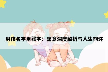 男孩名字用张字：寓意深度解析与人生期许