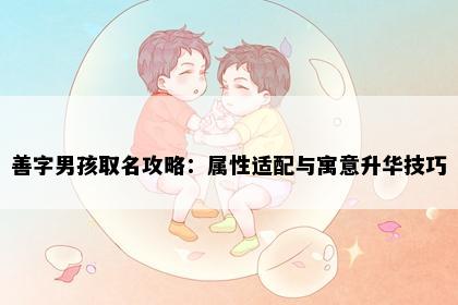 善字男孩取名攻略：属性适配与寓意升华技巧