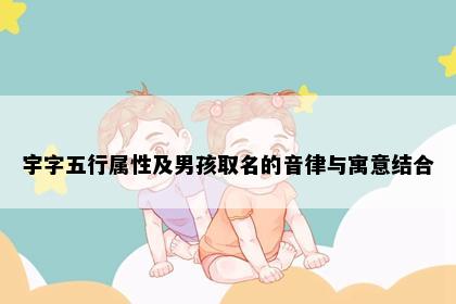 宇字五行属性及男孩取名的音律与寓意结合
