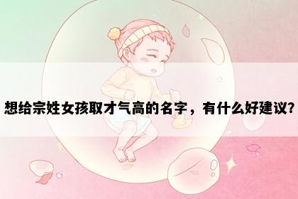 想给宗姓女孩取才气高的名字,有什么好建议?