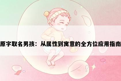 原字取名男孩：从属性到寓意的全方位应用指南
