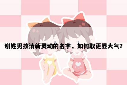 谢姓男孩清新灵动的名字，如何取更显大气？