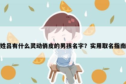 姓吕有什么灵动俏皮的男孩名字？实用取名指南