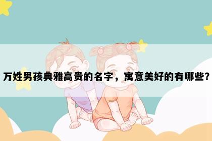 万姓男孩典雅高贵的名字，寓意美好的有哪些？