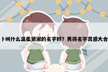 姓卜叫什么温柔贤淑的名字好？男孩名字灵感大合集