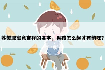 姓樊取寓意吉祥的名字，男孩怎么起才有韵味？