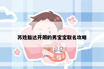 苏姓豁达开朗的男宝宝取名攻略