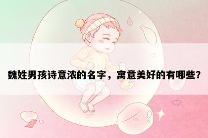 魏姓男孩诗意浓的名字，寓意美好的有哪些？